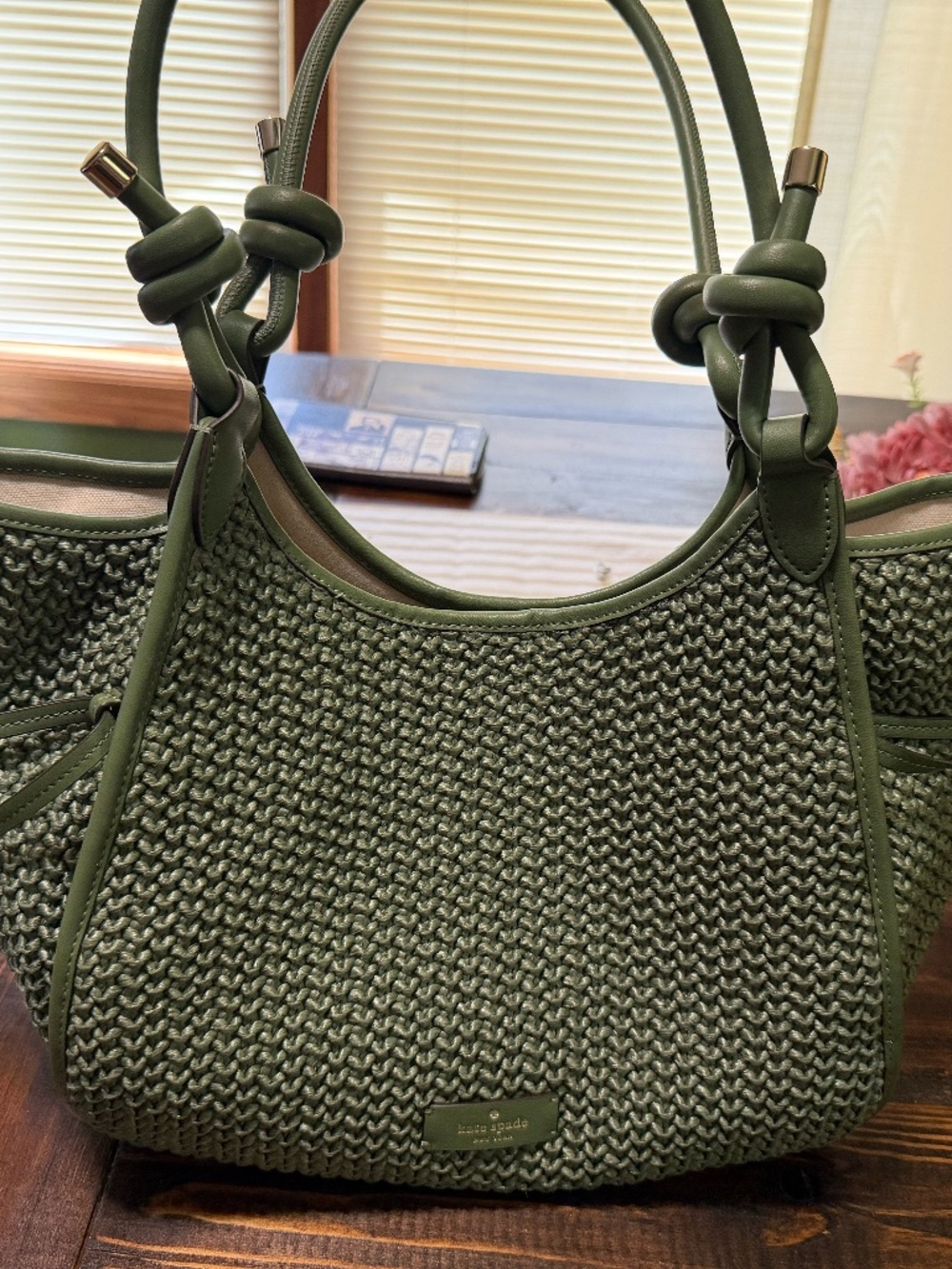 Kate Spade Stash Straw Carryall in Cedar Stand